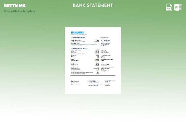 Модерен стил Узбекистан Aloqabank банка изводи ексел шаблон